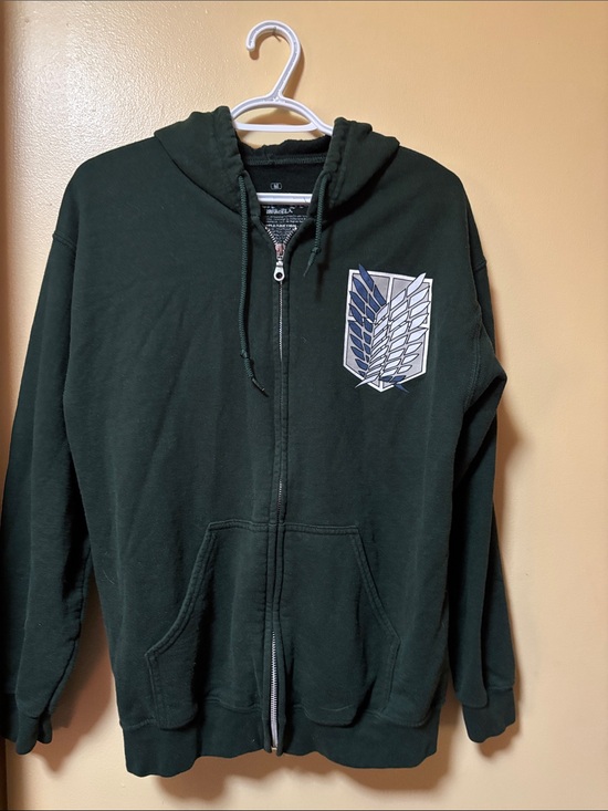 Attack on Titan Jackets & Blazers - Dark Green Attack on Titan Zip Up Hoodie